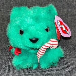 Puffins Jingles Green Bear Candy Cane #6670